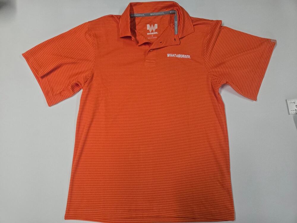 Whataburger Employee Uniform Polo Shirt Orange Mens Small